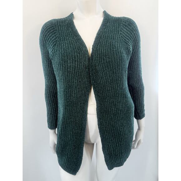 Black Sweaters - COPY - NWT Torrid Green Cardigan Size 1 Black Tie Down Back Of Sweater Warm Sof…